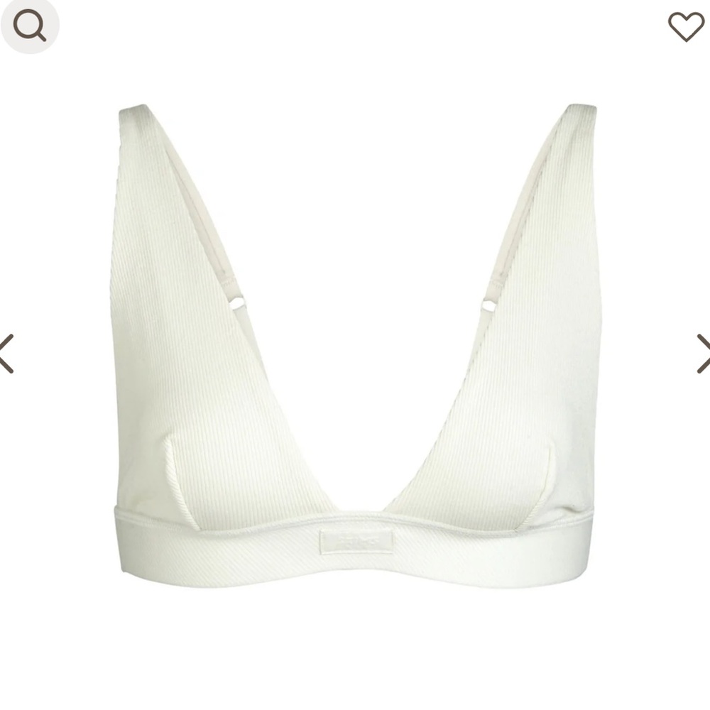 SKIMS COTTON RIB PLUNGE BRALETTE